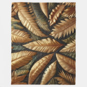 Couverture Polaire Design Feuille Tropical Or Quilé (Devant)