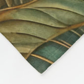Couverture Polaire Design Feuille Tropical Vert Or Quilé (Coin)