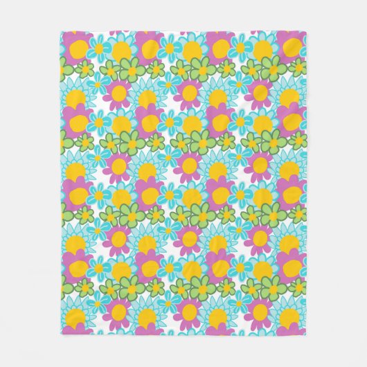 Couverture Polaire Design floral coloré (Devant)