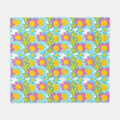 Couverture Polaire Design floral coloré (Devant (Horizontal))