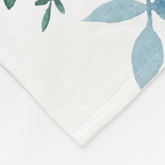 Couverture Polaire Design floral d'aquarelle moderne (Coin)