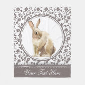 Couverture Polaire Design floral de lapin de Pâques personnalisé (Devant)