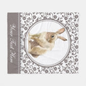 Couverture Polaire Design floral de lapin de Pâques personnalisé (Devant (Horizontal))
