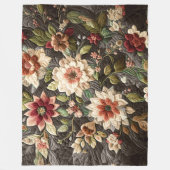 Couverture Polaire Design floral gris-courbé (Devant)