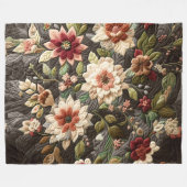 Couverture Polaire Design floral gris-courbé (Devant (Horizontal))