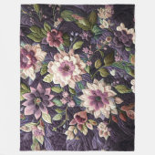 Couverture Polaire Design Floral pourpre courbé (Devant)