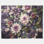 Couverture Polaire Design Floral pourpre courbé (Devant (Horizontal))