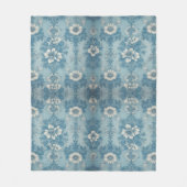 Couverture Polaire Design floral ton bleu (Devant)