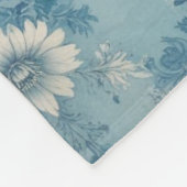Couverture Polaire Design floral ton bleu (Coin)