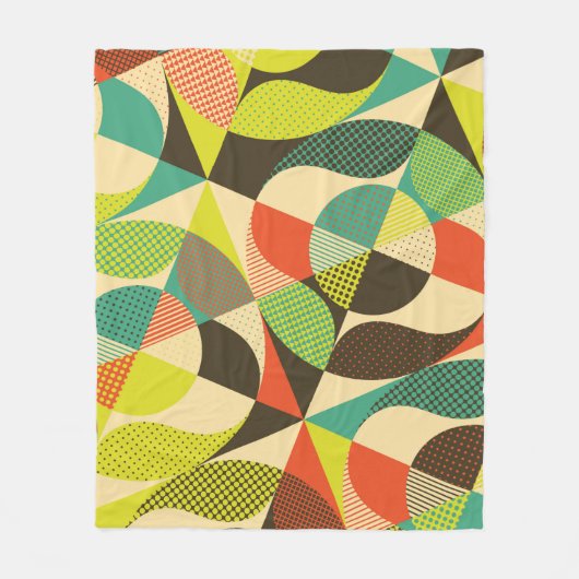 Couverture Polaire Design géométrique coloré Abstrait. (Devant)