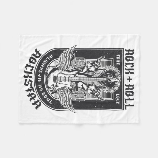 Couverture Polaire Design Guitar Rock (Devant (Horizontal))