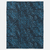 Couverture Polaire Design Leopard bleu et or série 3 (Devant)