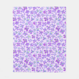 Couverture Polaire Design lilas de fleurs d'aquarelle violette