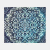 Couverture Polaire Design Mandala dégradé bleu (Devant (Horizontal))