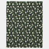 Couverture Polaire Design marguerrier blanc sur noir (Devant)