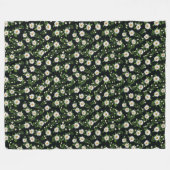Couverture Polaire Design marguerrier blanc sur noir (Devant (Horizontal))