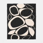 Couverture Polaire Design moderne Black Cream Abstrait Motif (Devant)