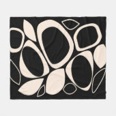 Couverture Polaire Design moderne Black Cream Abstrait Motif (Devant (Horizontal))