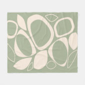 Couverture Polaire Design moderne Design Vert Sage Crème Motif Abstra (Devant (Horizontal))