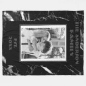 Couverture Polaire Design moderne Retro Photo noir Marbre blanc (Devant (Horizontal))