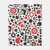 Couverture Polaire Design moderne rouge noir Art déco Abstrait (Devant)
