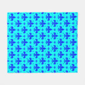 Couverture Polaire Design Motif Fleur de lis bleu (Devant (Horizontal))