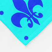 Couverture Polaire Design Motif Fleur de lis bleu (Coin)