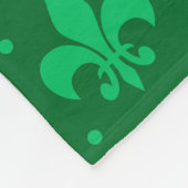 Couverture Polaire Design Motif Fleur de lis vert (Coin)
