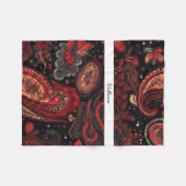 Couverture Polaire Design Motif gras et magnifique Red Paisley (Devant (Horizontal))