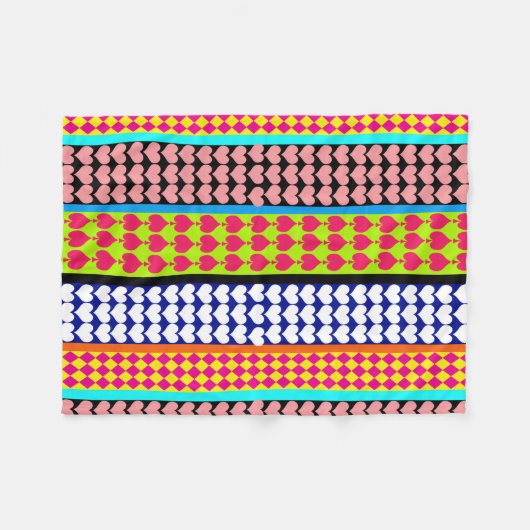 Couverture Polaire Design Motif moderne Boho Bohemian Stripes (Devant (Horizontal))