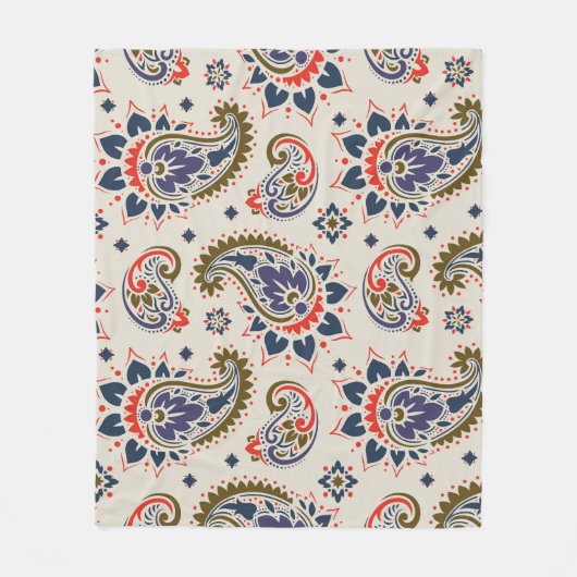 Couverture Polaire Design motif paisley classique et transparent. (Devant)