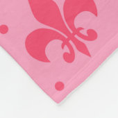 Couverture Polaire Design Motif rose Fleur de lis (Coin)