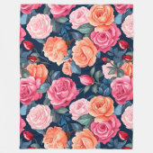 Couverture Polaire Design Motif Rose rouge rose orange (Devant)