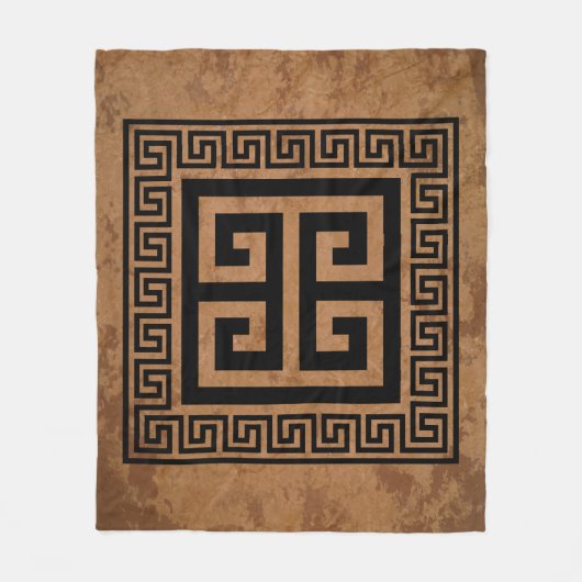 Couverture Polaire Design noir Motif grec (Devant)