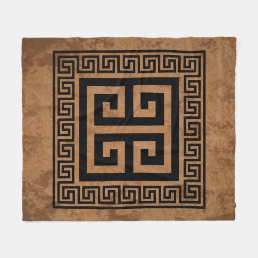 Couverture Polaire Design noir Motif grec (Devant (Horizontal))