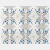 Couverture Polaire Design Papillon bleu de luxe (Devant (Horizontal))