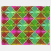 Couverture Polaire Design Plaid Parties scintillant rose vert orange (Devant (Horizontal))