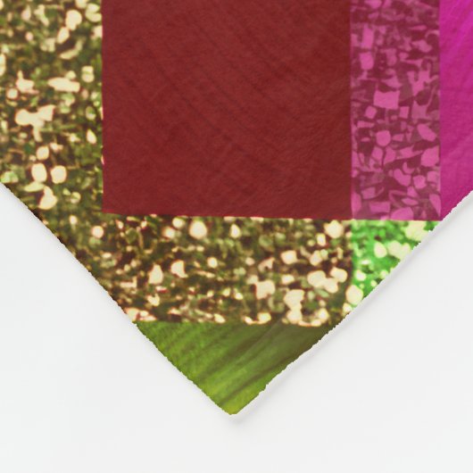 Couverture Polaire Design Plaid Parties scintillant rose vert orange (Coin)