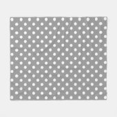 Couverture Polaire Design Pois blanc gris cendré (Devant (Horizontal))