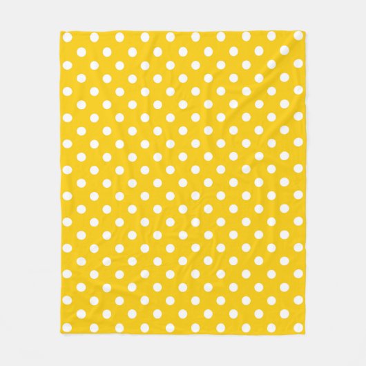 Couverture Polaire Design Pois blanc jaune (Devant)