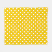 Couverture Polaire Design Pois blanc jaune (Devant (Horizontal))