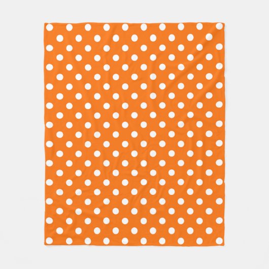 Couverture Polaire Design Pois blanc orange (Devant)