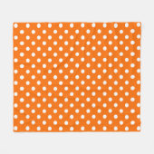 Couverture Polaire Design Pois blanc orange (Devant (Horizontal))