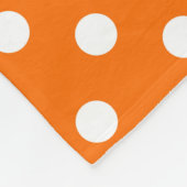 Couverture Polaire Design Pois blanc orange (Coin)