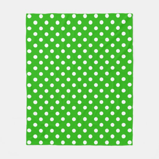 Couverture Polaire Design Pois blanc vert (Devant)