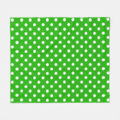 Couverture Polaire Design Pois blanc vert (Devant (Horizontal))