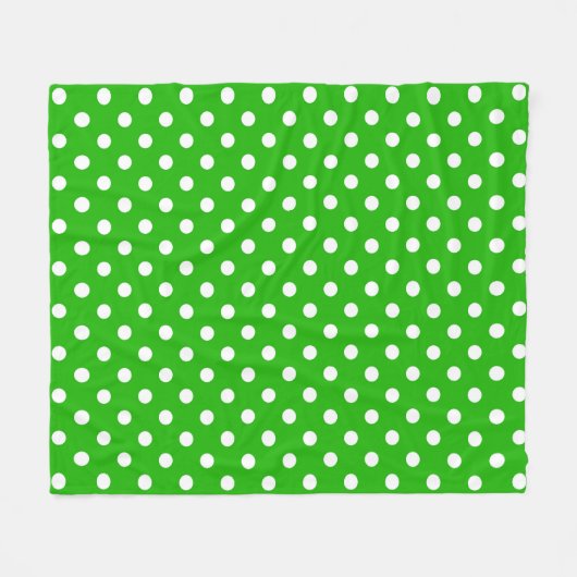 Couverture Polaire Design Pois blanc vert (Devant (Horizontal))