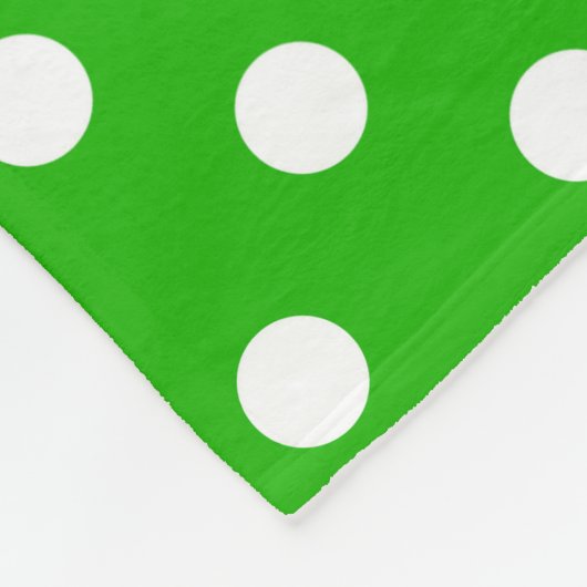 Couverture Polaire Design Pois blanc vert (Coin)