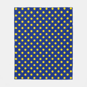 Couverture Polaire Design Pois bleu jaune