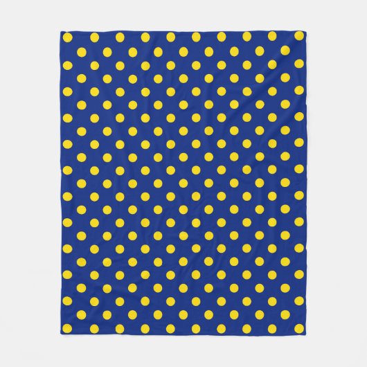Couverture Polaire Design Pois bleu jaune (Devant)